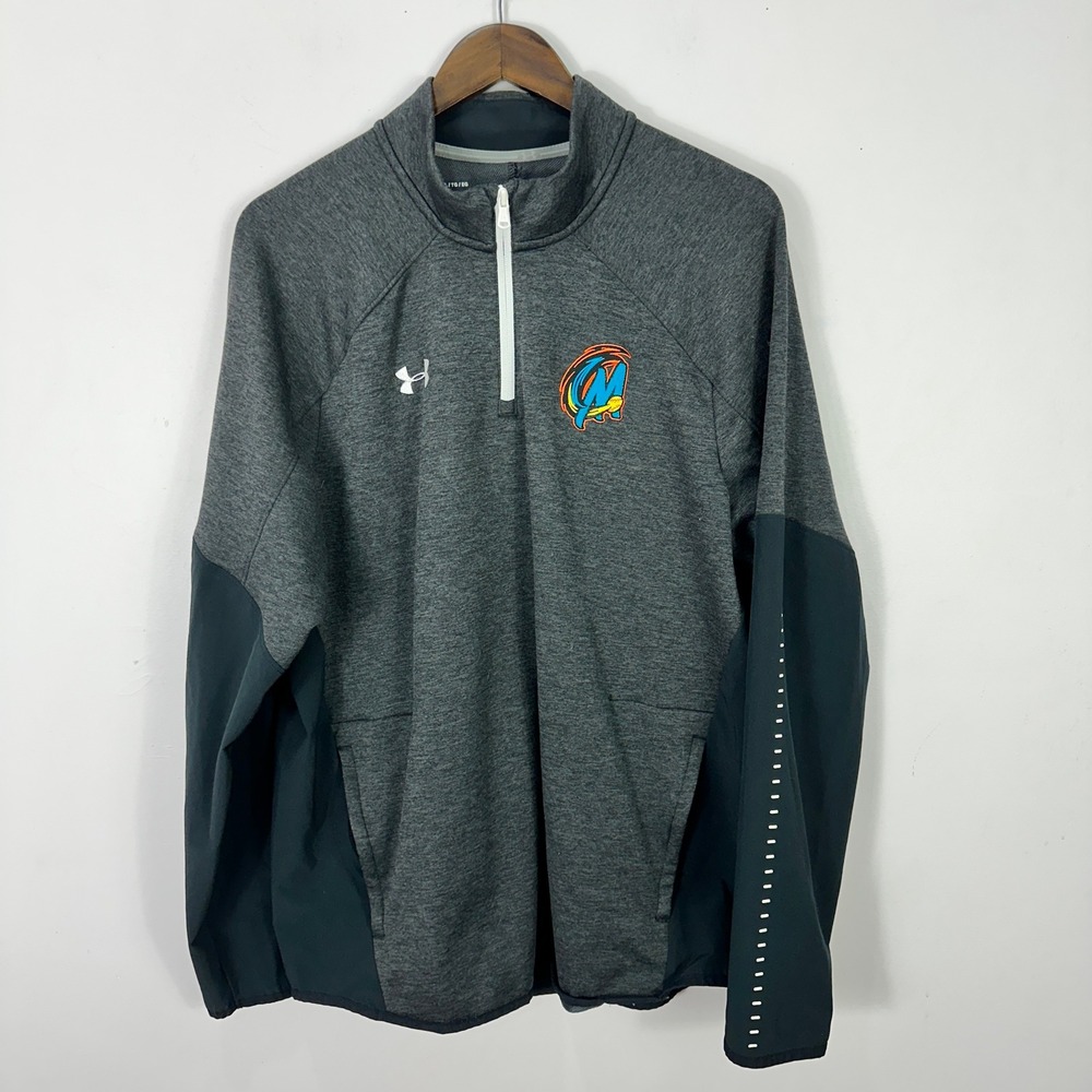 Under Armour ColdGear‎ 1/4 Zip Pullover XL Grey Athletic Team Logo Outdoors
